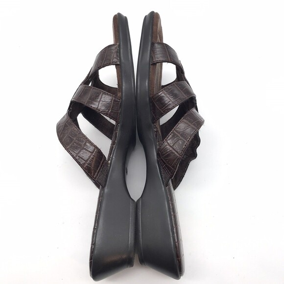 Easy Street Women's 9M Brown Sandals Faux Croc Print Open Toe Slides Mules Shoes - Picture 9 of 11